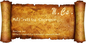 Mándity Csongor névjegykártya